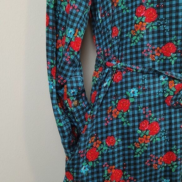 Matilda Jane Women's Fa La La Dress Gingham Floral Button Front Shirtdress NWT - Picture 12 of 15